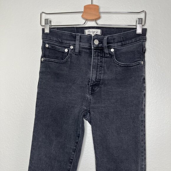 Madewell Cali Demi-Boot Mid Rise Jeans starkey Wash Size 27 Black Denim - Picture 3 of 13